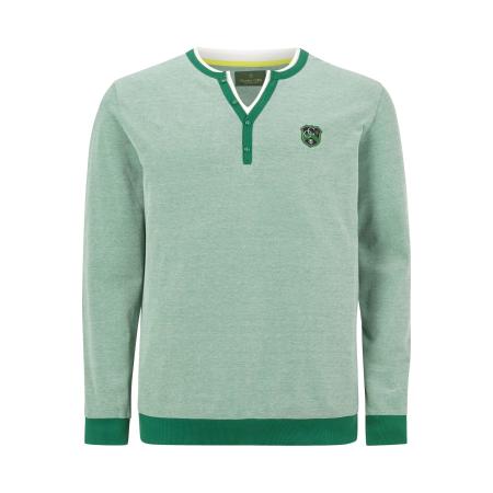 Charles Colby Sweatshirt V-halsgroen, Tweekleurig