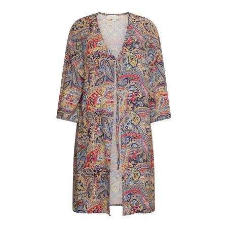 Usha usha FESTIVAL Kimono crème / donkerblauw / lichtoranje / vuurrood
