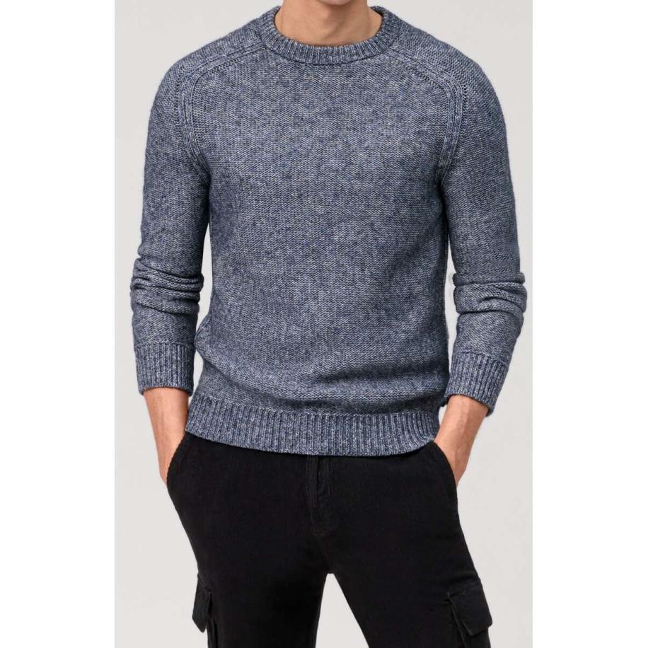 OLYMP Casual Trui ronde hals Marine, Effen Blauw