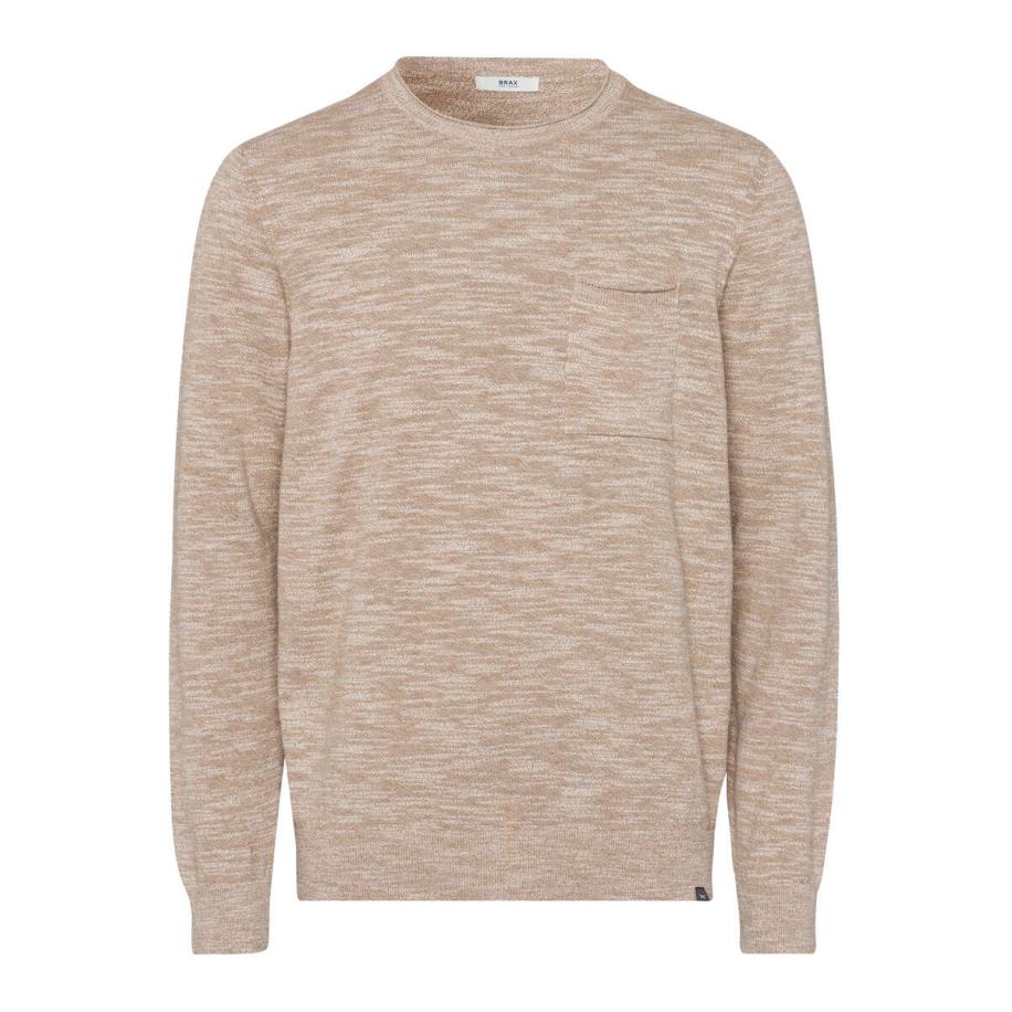 Brax Trui ronde hals, Melange Bruin