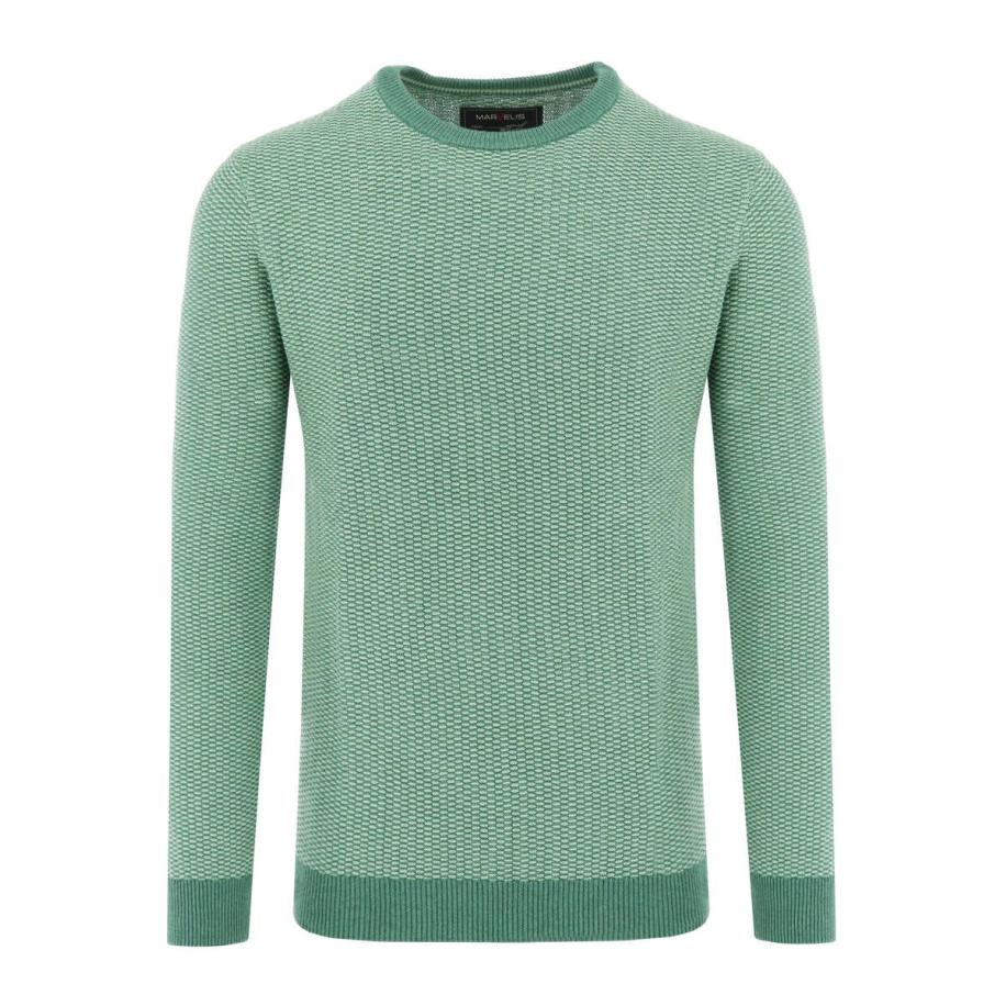 Marvelis Casual Trui ronde hals donkergroen, Effen Groen