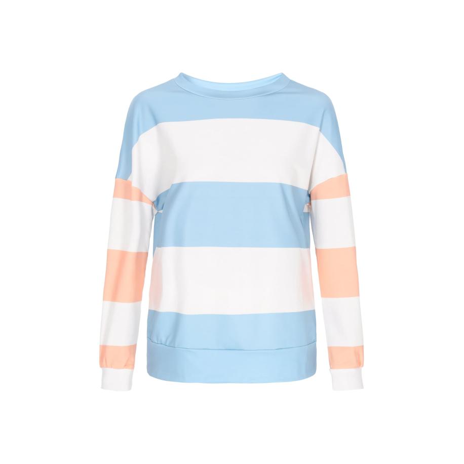 SANIKA SANIKA Shirt lichtblauw / lichtoranje / wit -