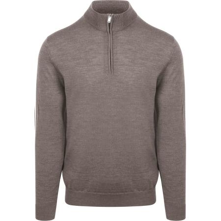Profuomo Half Zip Pullover Merinowol Taupe