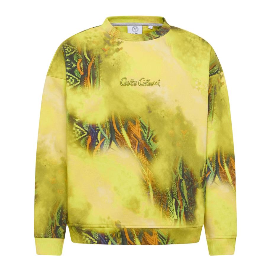carlo colucci Carlo Colucci Sweatshirt Diop geel / gemengde kleuren -
