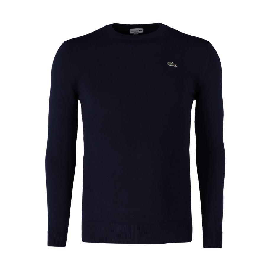 Lacoste Trui ronde halsdonkerblauw, Effen Blauw