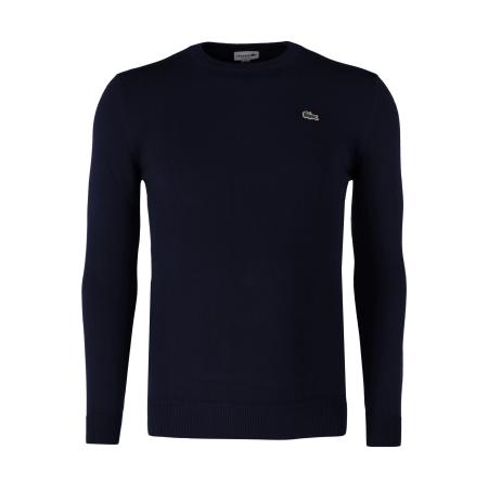 Lacoste Trui ronde halsdonkerblauw, Effen