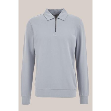 WE Fashion Heren regular fit sweater met rits - Regular fit - Lichtgrijs - Katoen - Maat: XS