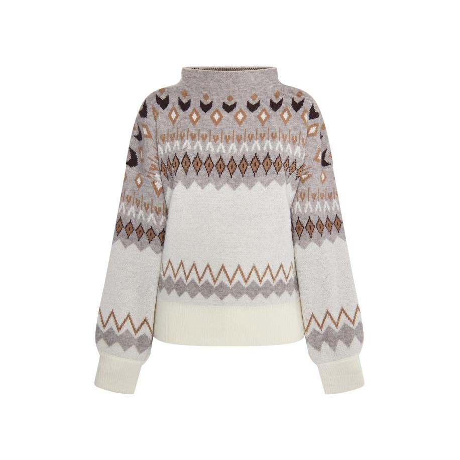 Usha usha FESTIVAL Trui Carnea camel / bruin / grijs gemêleerd / wit -