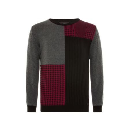 Cipo & Baxx CIPO & BAXX Trui grijs / antraciet / donkerrood