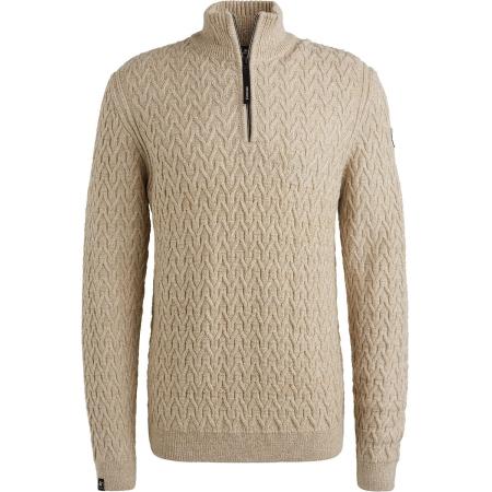 Vanguard Trui Half Zip Wol Beige