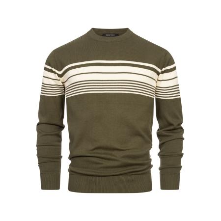 INDICODE JEANS INDICODE JEANS Trui League olijfgroen / wit