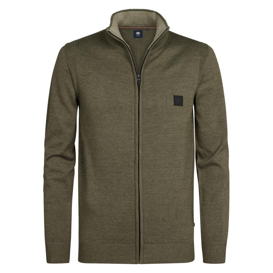 Petrol Industries Petrol Industries Gebreid vest olijfgroen / zwart -