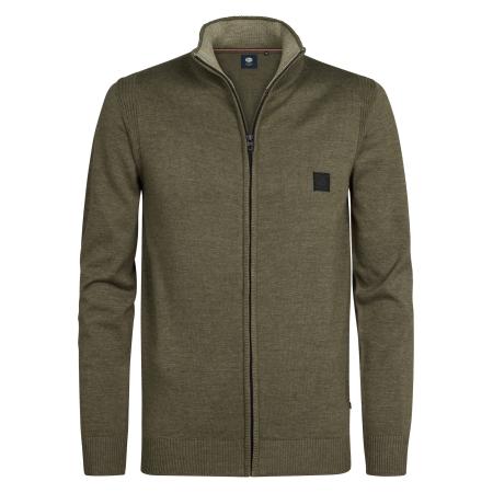 Petrol Industries Petrol Industries Gebreid vest olijfgroen / zwart