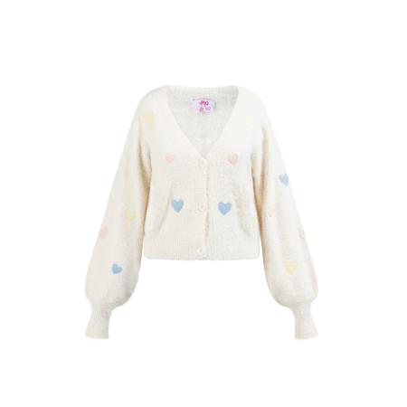 MYMO MYMO Gebreid vest Biany blauw / geel / pink / wolwit