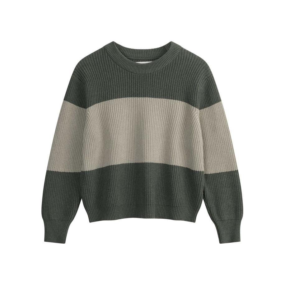 MELA MELA Trui Adah lichtgroen / donkergroen -