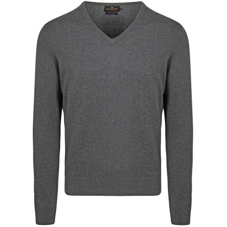 Steppin' Out Pullover V-hals Merinowol Antraciet