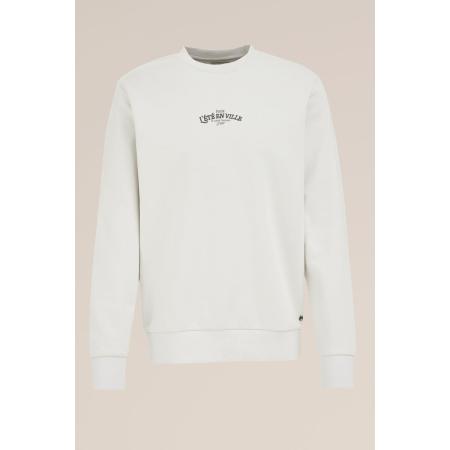 WE Fashion Heren Regular fit sweater met print - Regular fit - Beige - Katoen - Maat: S
