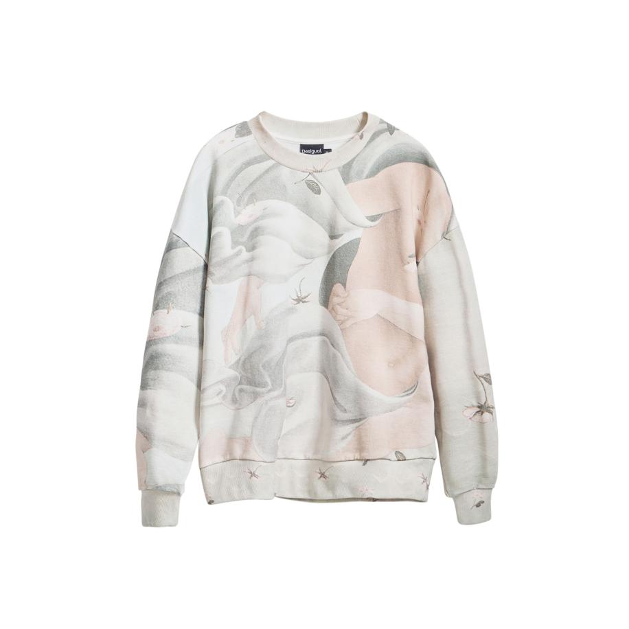 Desigual Desigual Sweatshirt lichtgrijs / lichtoranje / wit -