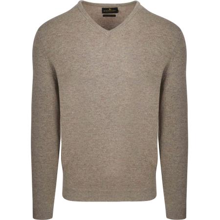 Steppin' Out Pullover V-hals Merinowol Lichtbruin