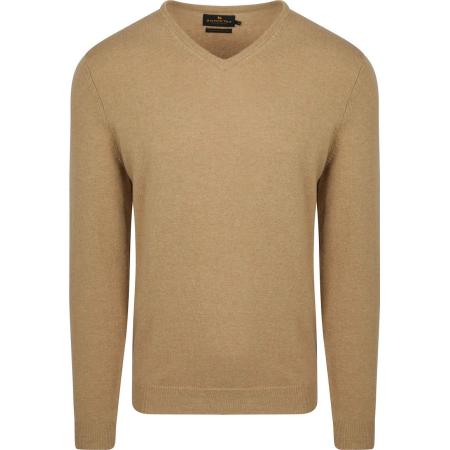 Steppin' Out Pullover V-hals Merinowol Beige