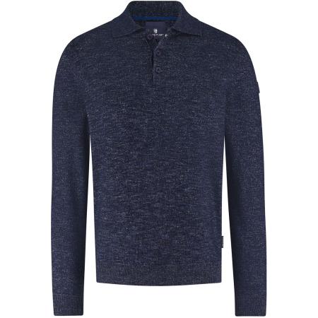 State Of Art Trui Polokraag Melange Navy