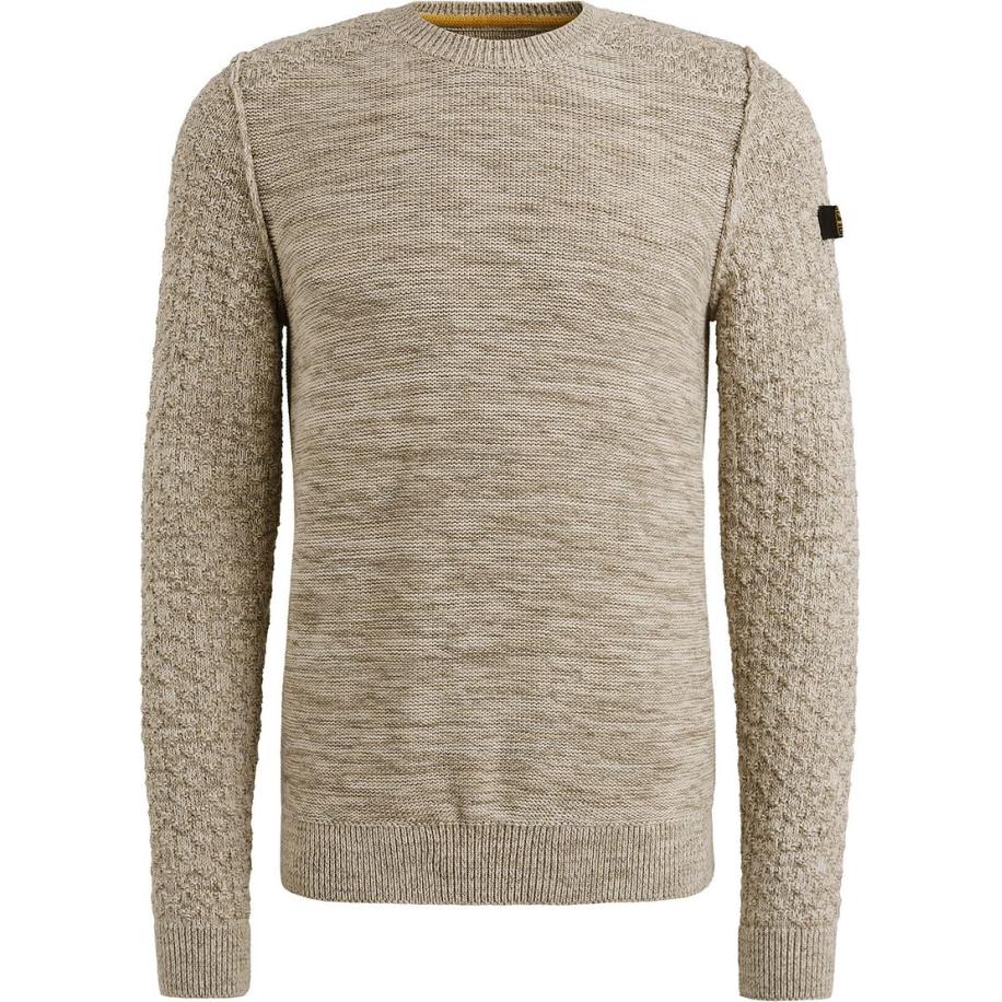 PME Legend Trui Mouliné Beige Bruin