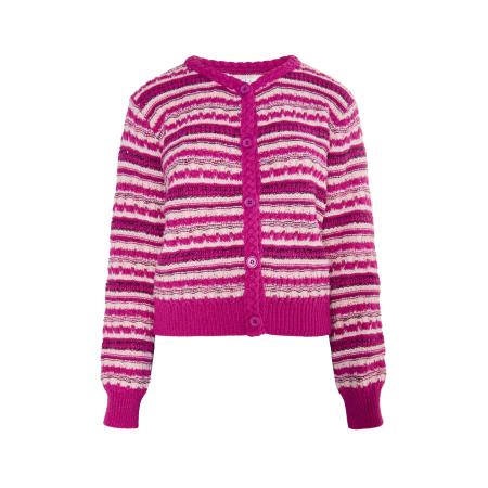 IZIA IZIA Gebreid vest pink / zwart / wit