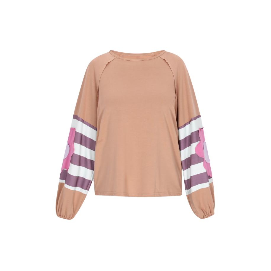 Usha usha FESTIVAL Sweatshirt lichtbruin / donkerlila / wit -