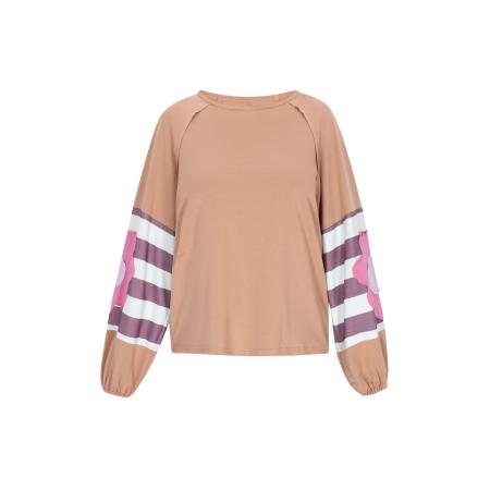 Usha usha FESTIVAL Sweatshirt lichtbruin / donkerlila / wit