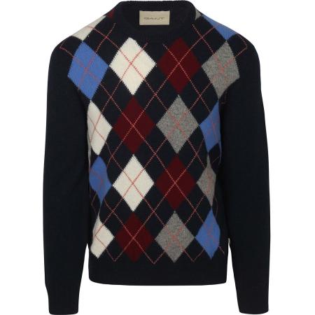 Gant Pullover Wool Blend Argyle Navy