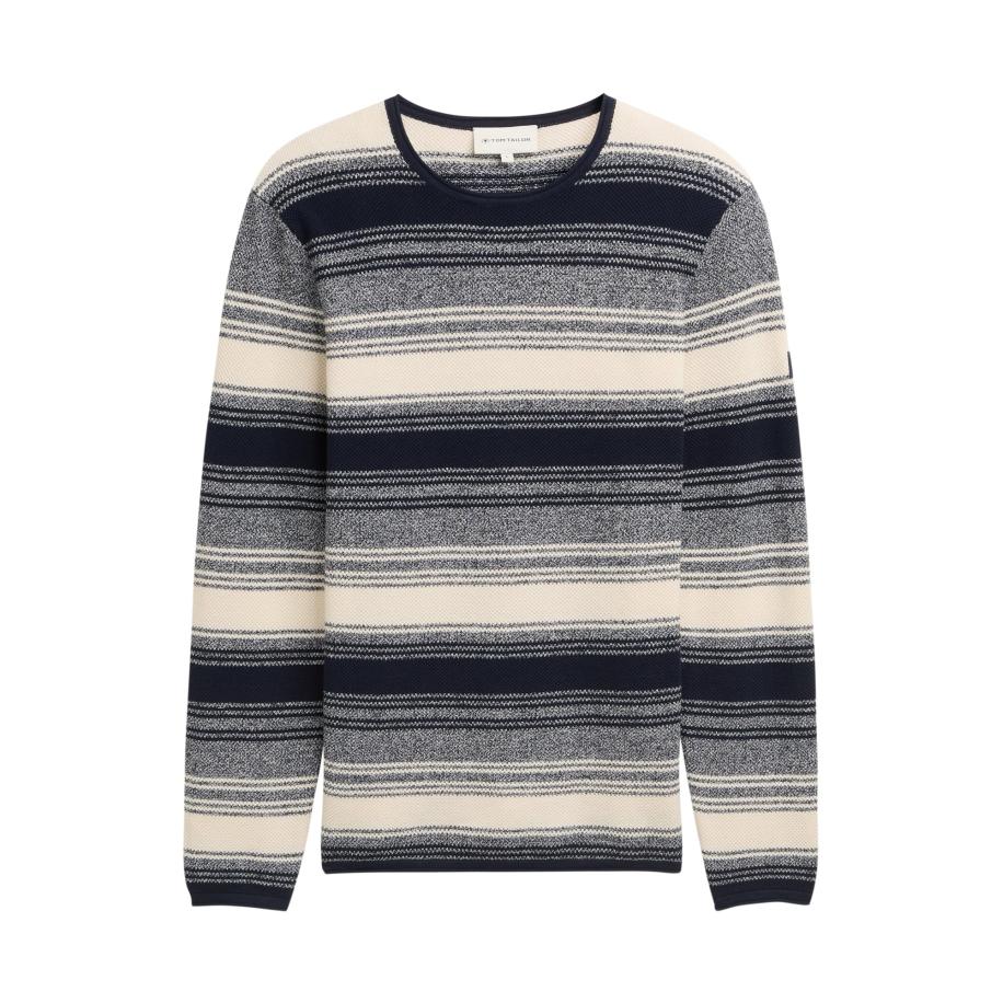 Tom Tailor TOM TAILOR Trui donkerblauw / wolwit -