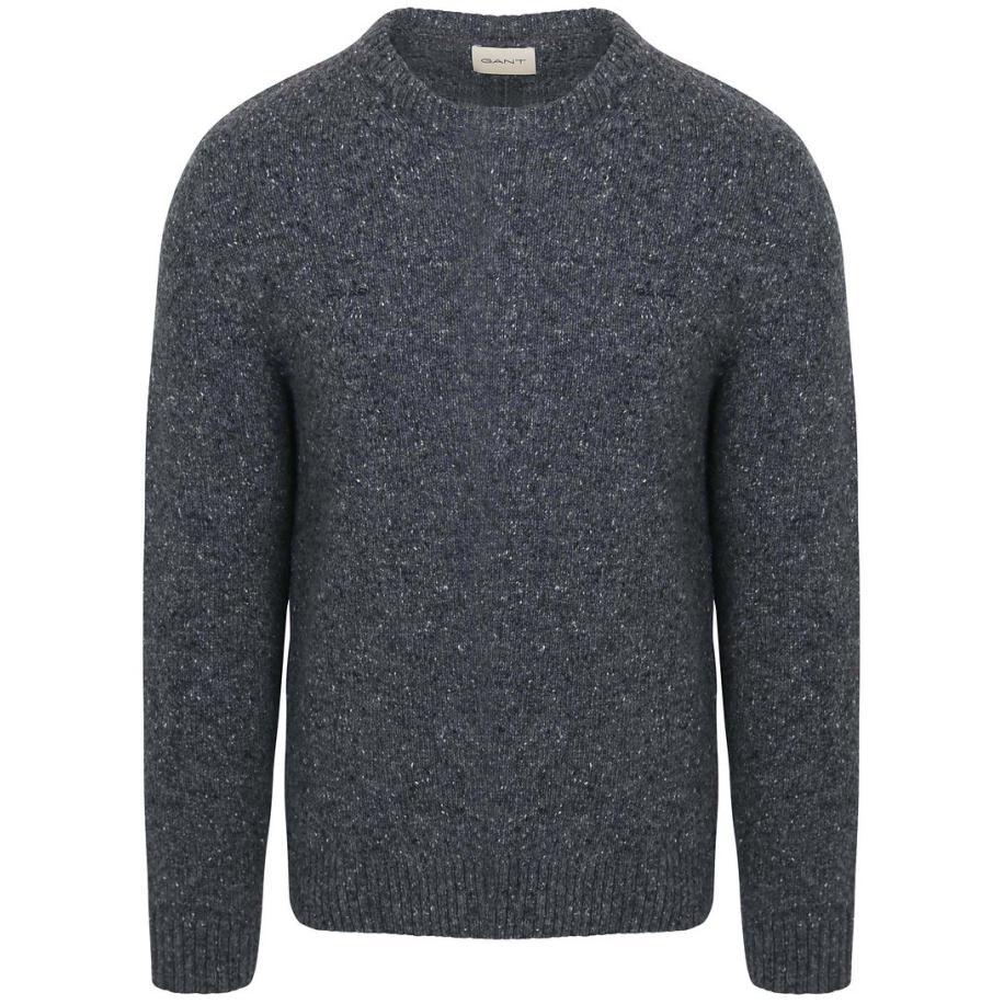 Gant Pullover Wool Blend Antraciet Grijs