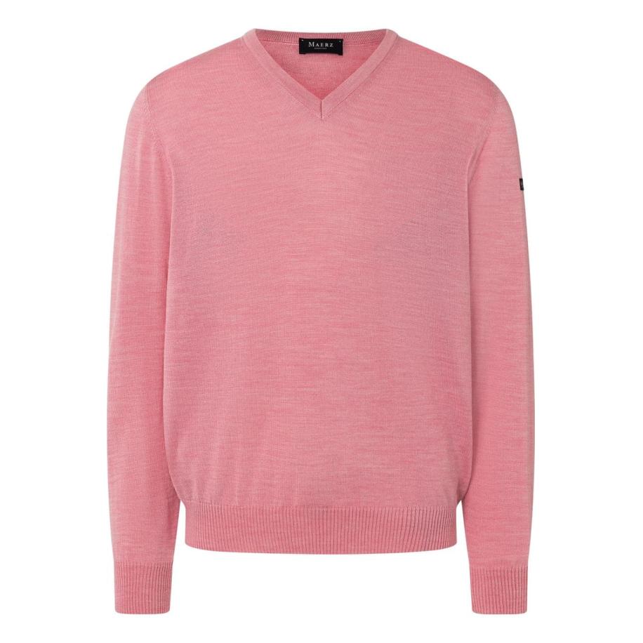 MAERZ Superwash Trui ronde hals, Effen Multicolor