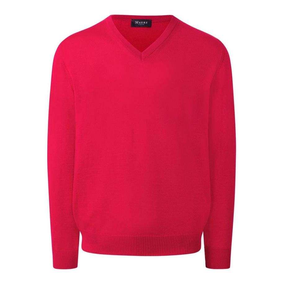 MAERZ Superwash Trui V-hals, Effen Multicolor