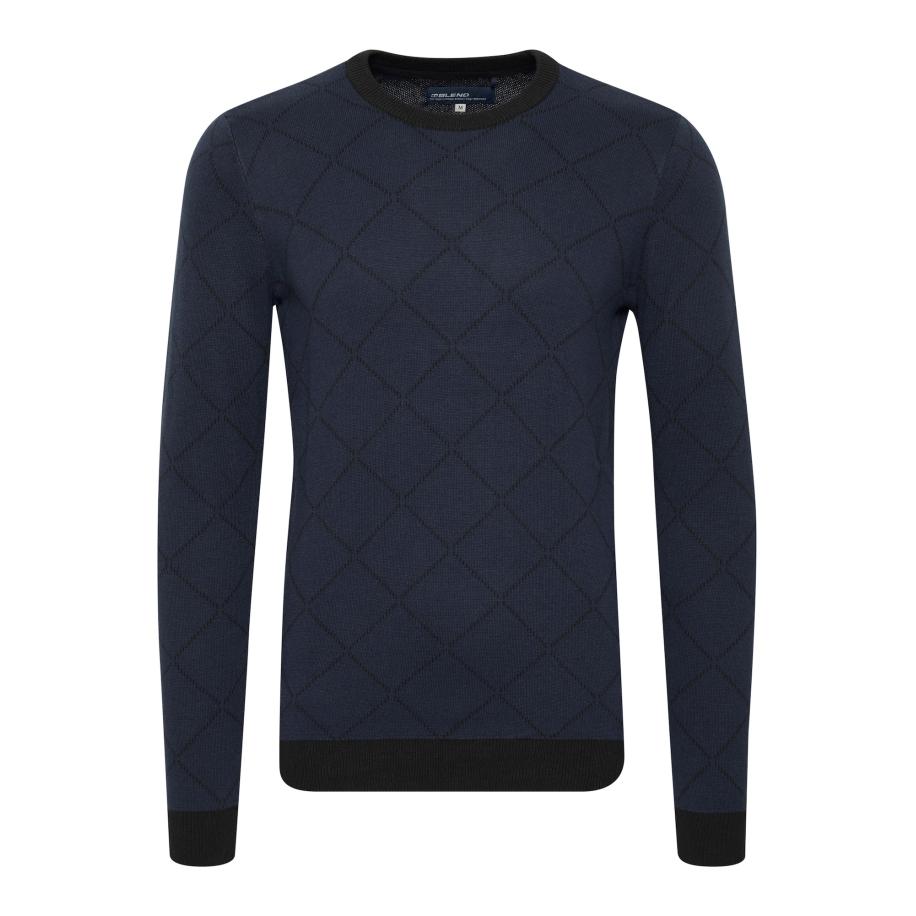 Blend BLEND Trui Nison donkerblauw / zwart -