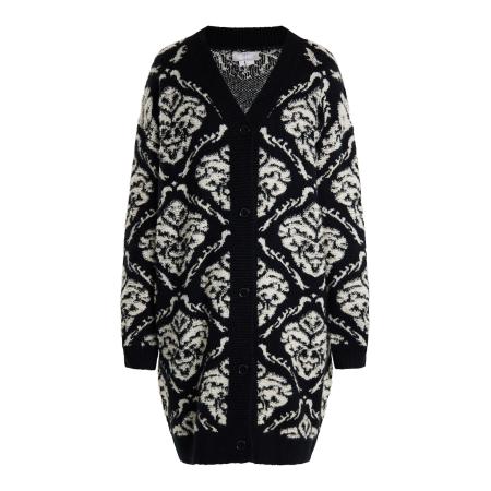 Usha Usha Gebreid vest crème / zwart