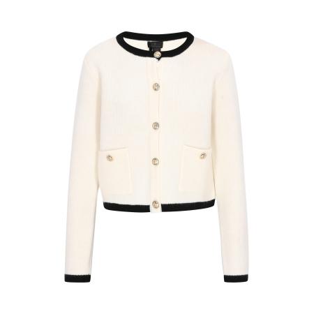 DreiMaster DreiMaster Klassik Gebreid vest zwart / offwhite