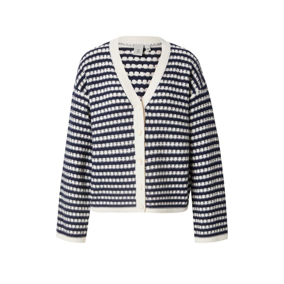 YAS YAS Gebreid vest YASCibyl lichtbeige / navy -