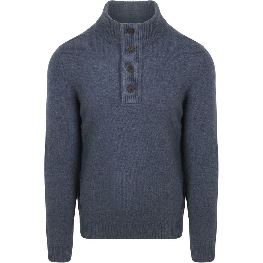 Barbour Mocker Trui Wol Indigo Blauw