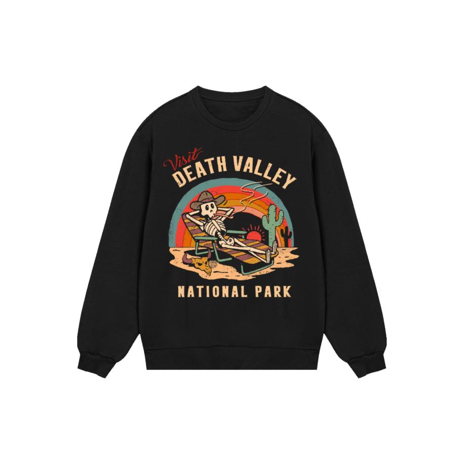 F4NT4STIC F4NT4STIC Sweatshirt US National Parks Visit Death Valley beige / safraan / rood / zwart -