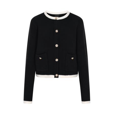 DreiMaster DreiMaster Klassik Gebreid vest zwart / wit