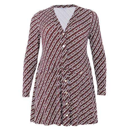 Yoek YOEK Gebreid vest Chain bruin / wit