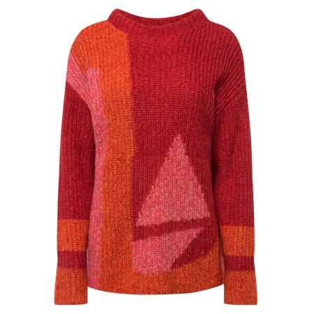 LAURASØN LAURASØN Trui donkeroranje / robijnrood / pastelrood