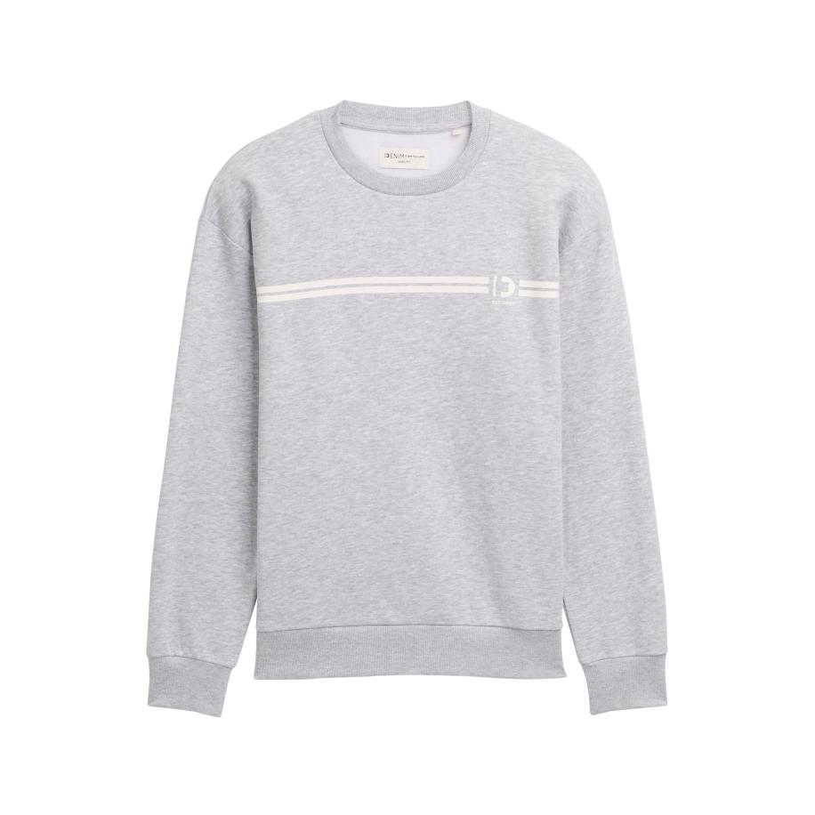 Tom Tailor TOM TAILOR DENIM Sweatshirt grijs gemêleerd / wit -