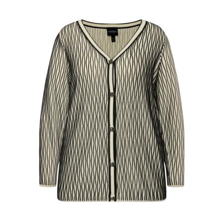 Ulla Popken Ulla Popken Gebreid vest zwart / eierschaal