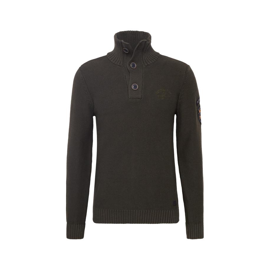 Petrol Industries Trui goudgeel / donkergroen / zwart Groen