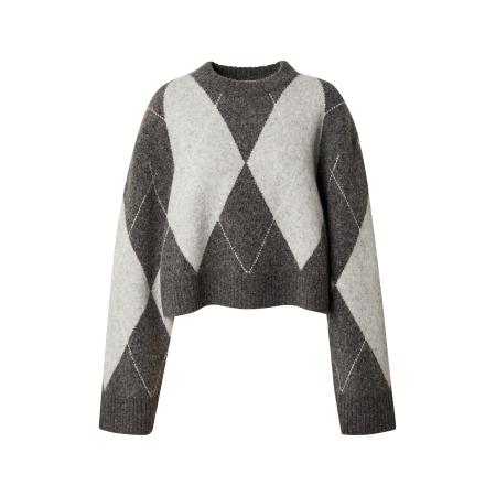 EDITED EDITED Trui Doro donkergrijs / wit