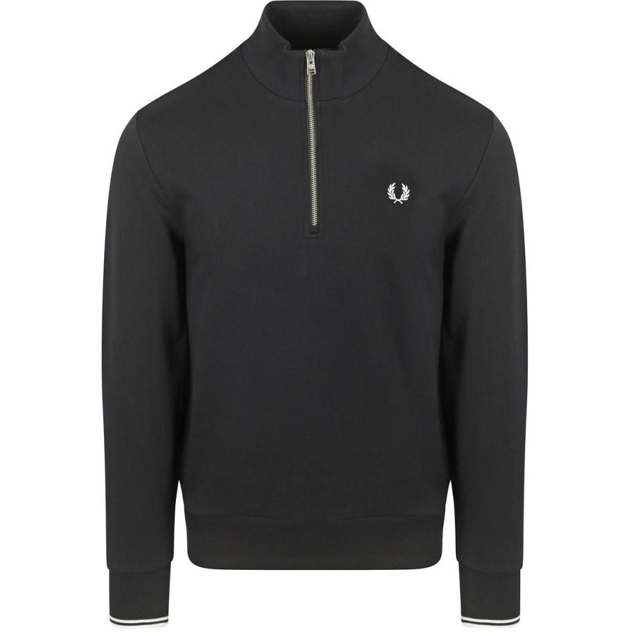 Fred Perry Half Zip Trui Zwart Zwart
