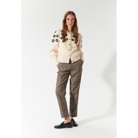 Dea Kudibal Dea Kudibal Gebreid vest Felinedea beige / bruin / donkergroen