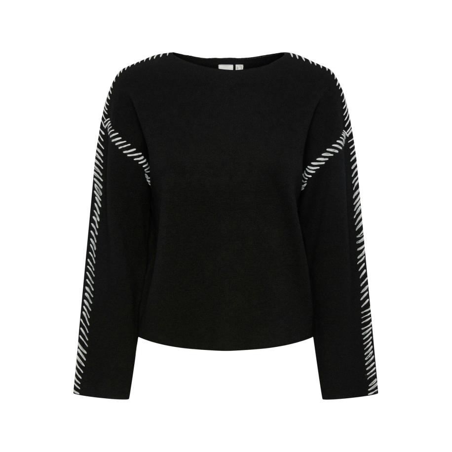 YAS YAS Trui YASStitcha zwart / wit -